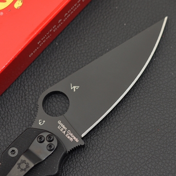 Spyderco 蜘蛛 C81GPBK2 Para-Military G-10 黑柄黑刃柄美军伞兵“折”