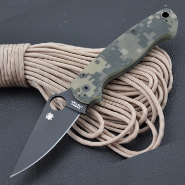 Spyderco 蜘蛛 C81GPCMOBK2 Para-Military G-10 迷彩柄美军伞兵“折”