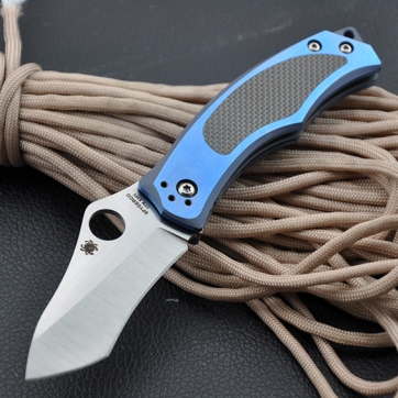 SPYDERCO蜘蛛C201TIBLP碳纤维，钛柄