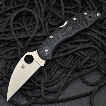 美国蜘蛛Spyderco 蜘蛛 C11FPWCBK "Delica4 FRN Spyder Edge" 全刃C11得利卡4代 VG-10钢 钢本色蜘蛛全刃黑色FRN手柄折