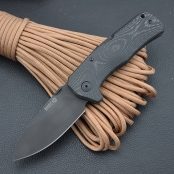 LionSteel钢狮 #TM1 MB “TM1 Micarta Black” 2015年新款 意大利军警型号 TM1米卡塔柄折刀 Sleipner粉末钢 黑色涂层+米卡塔一体切割手柄+背锁