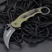 FOX Knives 意大利狐狸 479OD军绿色Karambit 虎爪”N690Co钢 G-10柄 防卫“折