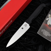 Spyderco 蜘蛛 K05PBK "UTILITY KNIFE 4" BLACK" 蜘蛛经典厨刀系列 MBS-26不锈钢材质 小号厨刀